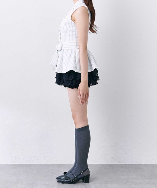 OLIVE des OLIVE（オリーブデオリーブ）の「【Belle Charme】Ribbon Belt Jacket（その他アウター・レディース・ドット/オフホワイト/ベージュ・FREE）」の6枚目の写真