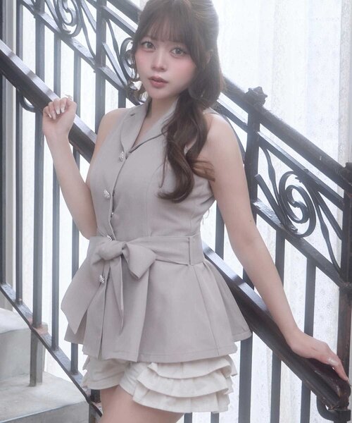 OLIVE des OLIVE（オリーブデオリーブ）の「【Belle Charme】Ribbon Belt Jacket（その他アウター・レディース・ドット/オフホワイト/ベージュ・FREE）」の13枚目の写真