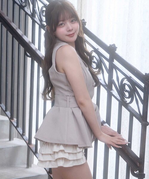 OLIVE des OLIVE（オリーブデオリーブ）の「【Belle Charme】Ribbon Belt Jacket（その他アウター・レディース・ドット/オフホワイト/ベージュ・FREE）」の14枚目の写真