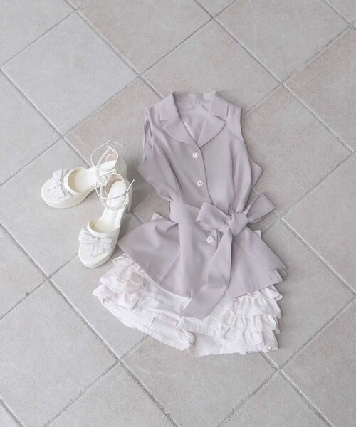 OLIVE des OLIVE（オリーブデオリーブ）の「【Belle Charme】Ribbon Belt Jacket（その他アウター・レディース・ドット/オフホワイト/ベージュ・FREE）」の16枚目の写真