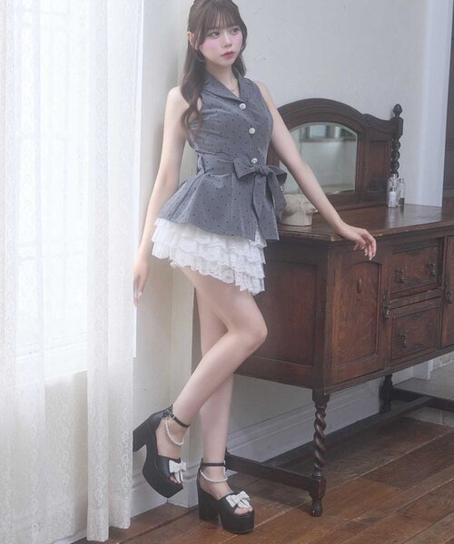 OLIVE des OLIVE（オリーブデオリーブ）の「【Belle Charme】Ribbon Belt Jacket（その他アウター・レディース・ドット/オフホワイト/ベージュ・FREE）」の18枚目の写真