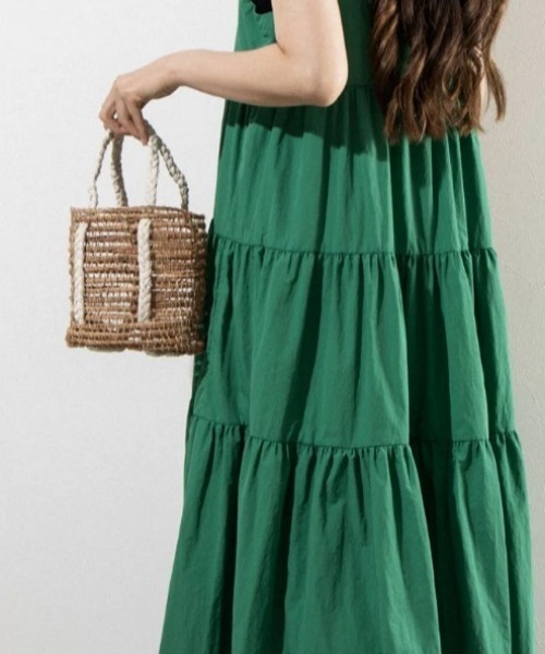 EARTH MADE(アースメイド)の「PALM COTTON TOTE(かごバッグ・レディース・ブラック/アイボリー・FREE)」の4枚目の写真