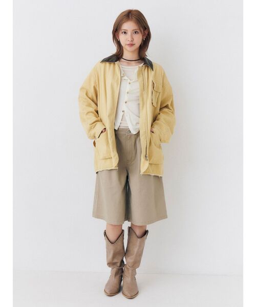 Ungrid（アングリッド）の「シンチバックデザインハーフパンツ（デニムパンツ・レディース・ベージュ/ブルー・MEDIUM/SMALL）」の10枚目の写真