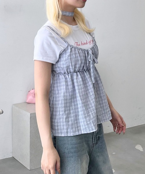 mul.(ムル)の「チェック柄キャミワンピース(キャミソール・レディース・ブルー/ブラック・FREE)」の8枚目の写真