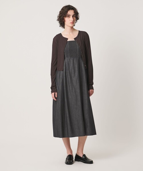 Pheeta(フィータ)の「<Pheeta>Trinity デニム キャミソール ワンピース / 016C-27D(ワンピース・レディース・ネイビー/ブラック・FREE)」の1枚目の写真