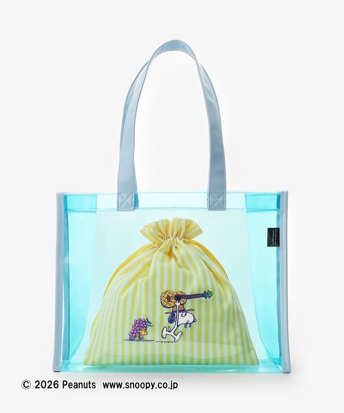 Afternoon Tea(アフタヌーンティー)の「巾着付きクリアバッグ/PEANUTS(ハンドバッグ・レディース・ライトブルー・ONE SIZE)」の6枚目の写真