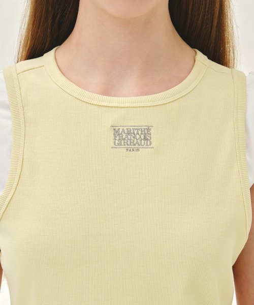 MARITHE + FRANCOIS GIRBAUD(マリテフランソワジルボー)の「W SMALL CLASSIC LOGO ONE SHOULDER LAYERED TEE(Tシャツ/カットソー・レディース・アイボリー/スカイブルー・MEDIUM/SMALL)」の6枚目の写真
