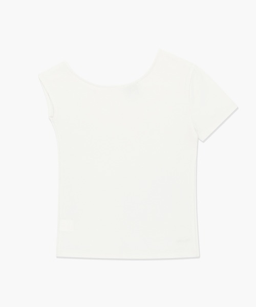 MARITHE + FRANCOIS GIRBAUD(マリテフランソワジルボー)の「W SMALL CLASSIC LOGO ONE SHOULDER LAYERED TEE(Tシャツ/カットソー・レディース・アイボリー/スカイブルー・MEDIUM/SMALL)」の10枚目の写真