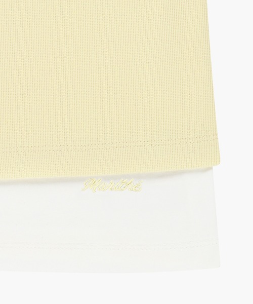 MARITHE + FRANCOIS GIRBAUD(マリテフランソワジルボー)の「W SMALL CLASSIC LOGO ONE SHOULDER LAYERED TEE(Tシャツ/カットソー・レディース・アイボリー/スカイブルー・MEDIUM/SMALL)」の15枚目の写真