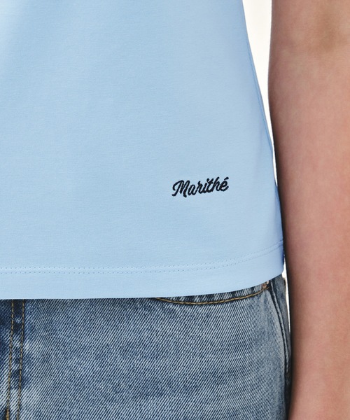 MARITHE + FRANCOIS GIRBAUD(マリテフランソワジルボー)の「W SMALL CLASSIC LOGO ONE SHOULDER LAYERED TEE(Tシャツ/カットソー・レディース・アイボリー/スカイブルー・MEDIUM/SMALL)」の20枚目の写真