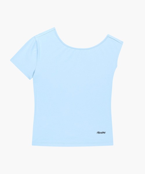 MARITHE + FRANCOIS GIRBAUD(マリテフランソワジルボー)の「W SMALL CLASSIC LOGO ONE SHOULDER LAYERED TEE(Tシャツ/カットソー・レディース・アイボリー/スカイブルー・MEDIUM/SMALL)」の22枚目の写真