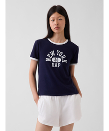 GAP NEW YORKロゴ リンガーTシャツ