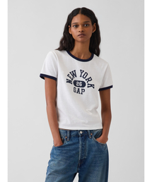 GAP NEW YORKロゴ リンガーTシャツ
