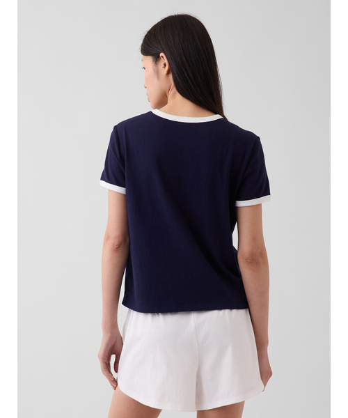 GAP(ギャップ)の「GAP NEW YORKロゴ リンガーTシャツ(Tシャツ/カットソー・レディース・ネイビー/ホワイト・XS/S/M/L/XL/XXS)」の3枚目の写真