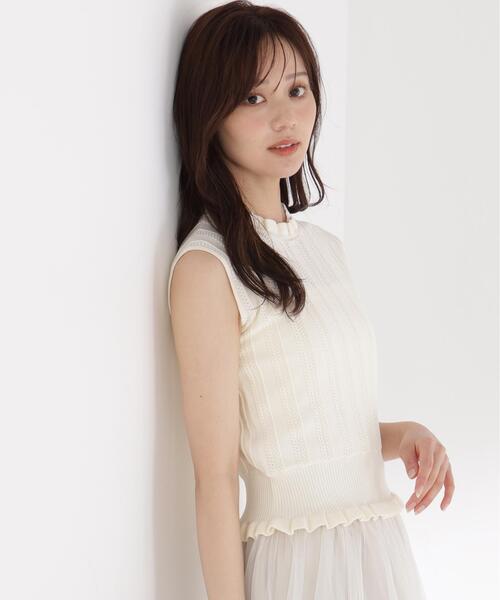 PROPORTION BODY DRESSING(プロポーションボディドレッシング)の「レース編みノースリーブニット / 1216270801(ニット/セーター・レディース・ブラウン/ホワイト系その他/グリーン・FREE)」の9枚目の写真