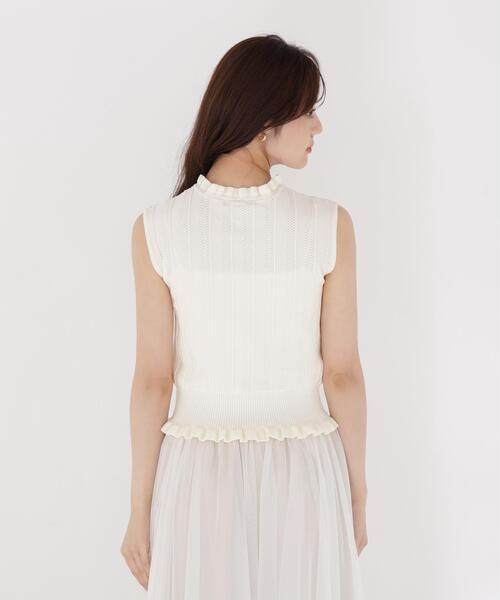 PROPORTION BODY DRESSING(プロポーションボディドレッシング)の「レース編みノースリーブニット / 1216270801(ニット/セーター・レディース・ブラウン/ホワイト系その他/グリーン・FREE)」の15枚目の写真