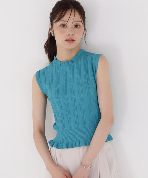 PROPORTION BODY DRESSING(プロポーションボディドレッシング)の「レース編みノースリーブニット / 1216270801(ニット/セーター・レディース・ブラウン/ホワイト系その他/グリーン・FREE)」の5枚目の写真