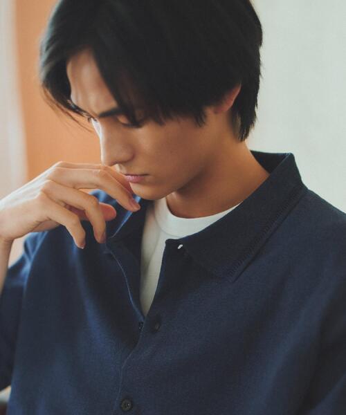 THE SHOP TK (ザ ショップ ティーケー )の「【抗菌防臭/UVカット/洗濯機OK】和紙混 半袖ニットシャツ(ニット/セーター・メンズ・ネイビー/グレー/グレー系その他3/ボルドー・04/03/02)」の19枚目の写真