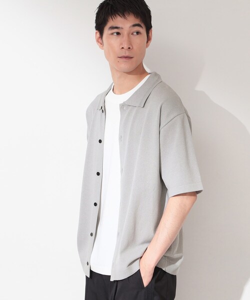 THE SHOP TK (ザ ショップ ティーケー )の「【抗菌防臭/UVカット/洗濯機OK】和紙混 半袖ニットシャツ(ニット/セーター・メンズ・ネイビー/グレー/グレー系その他3/ボルドー・04/03/02)」の11枚目の写真