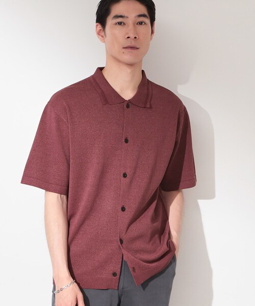 THE SHOP TK (ザ ショップ ティーケー )の「【抗菌防臭/UVカット/洗濯機OK】和紙混 半袖ニットシャツ(ニット/セーター・メンズ・ネイビー/グレー/グレー系その他3/ボルドー・04/03/02)」の14枚目の写真