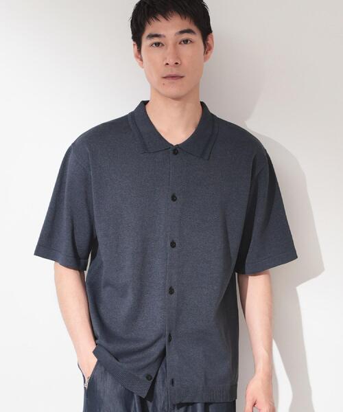 THE SHOP TK (ザ ショップ ティーケー )の「【抗菌防臭/UVカット/洗濯機OK】和紙混 半袖ニットシャツ(ニット/セーター・メンズ・ネイビー/グレー/グレー系その他3/ボルドー・04/03/02)」の10枚目の写真