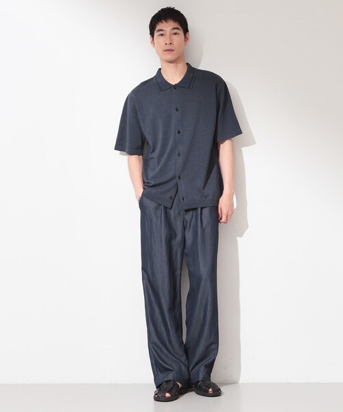 THE SHOP TK (ザ ショップ ティーケー )の「【抗菌防臭/UVカット/洗濯機OK】和紙混 半袖ニットシャツ(ニット/セーター・メンズ・ネイビー/グレー/グレー系その他3/ボルドー・04/03/02)」の17枚目の写真