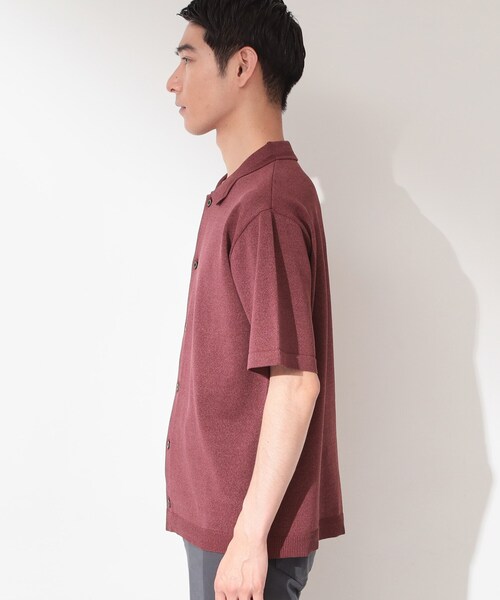 THE SHOP TK (ザ ショップ ティーケー )の「【抗菌防臭/UVカット/洗濯機OK】和紙混 半袖ニットシャツ(ニット/セーター・メンズ・ネイビー/グレー/グレー系その他3/ボルドー・04/03/02)」の16枚目の写真