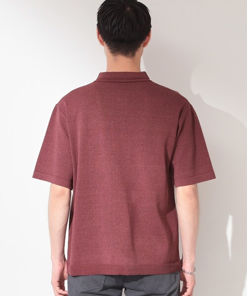 THE SHOP TK (ザ ショップ ティーケー )の「【抗菌防臭/UVカット/洗濯機OK】和紙混 半袖ニットシャツ(ニット/セーター・メンズ・ネイビー/グレー/グレー系その他3/ボルドー・04/03/02)」の12枚目の写真