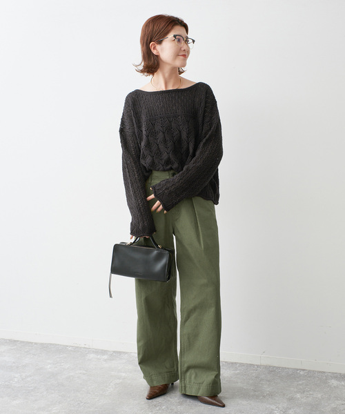 Spick & Span(スピックアンドスパン)の「ラチネバックイージーストレートパンツ(その他パンツ・レディース・カーキ/ボルドー/ベージュ・34/38/36)」の5枚目の写真