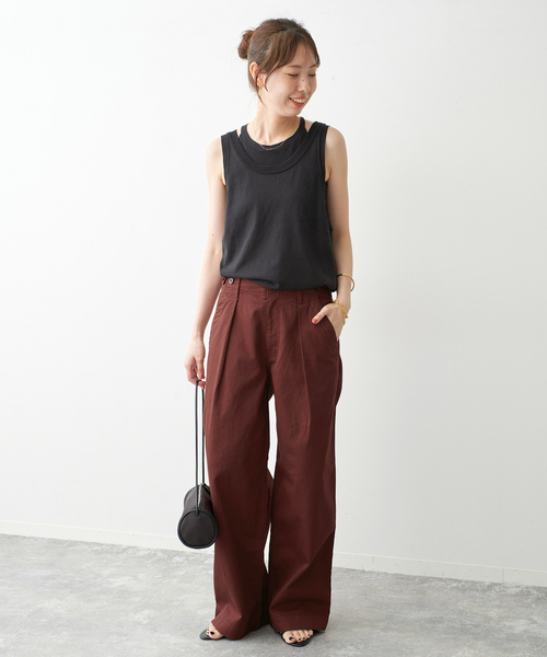 Spick & Span(スピックアンドスパン)の「ラチネバックイージーストレートパンツ(その他パンツ・レディース・カーキ/ボルドー/ベージュ・34/38/36)」の7枚目の写真