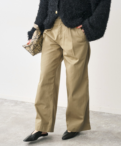 Spick & Span(スピックアンドスパン)の「ラチネバックイージーストレートパンツ(その他パンツ・レディース・カーキ/ボルドー/ベージュ・34/38/36)」の9枚目の写真