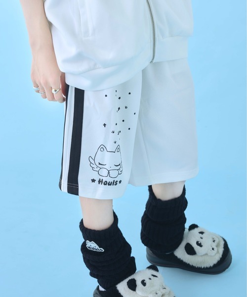 【完売品／定価12,000円】超美品Haulsハウルズ半袖ジャージセットアップ にゃんこ顔文字半袖ジャージセットアップ（ジャージ）｜Hauls