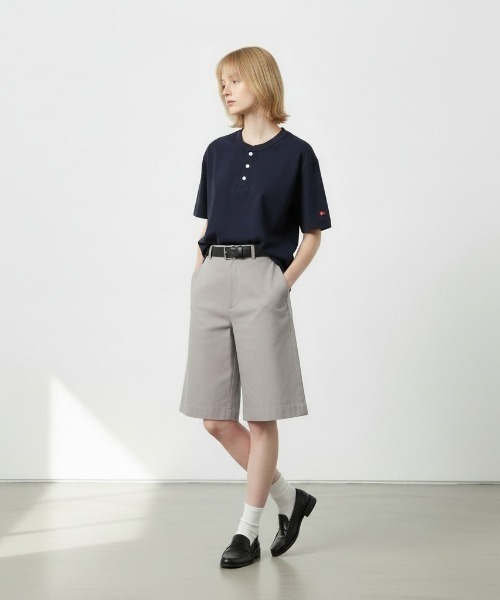 Healthknit(ヘルスニット)の「Healthknit/ Open-End Dry Jersey Henley S/S /51034 秋服 冬服(Tシャツ/カットソー・メンズ・ベージュ/オフホワイト/ブラック/ネイビー・M/XL/L)」の13枚目の写真