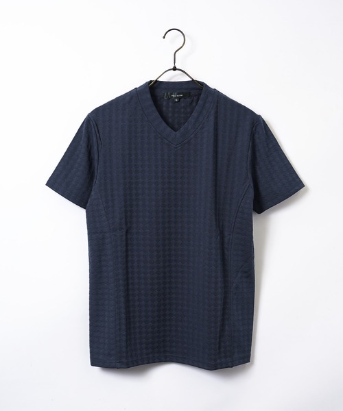 jiggys shop(ジギーズショップ)の「ダイヤジャガード Vネック スリムフィット ストレッチ 半袖Tシャツ カットソー(Tシャツ/カットソー・メンズ・ホワイト/チャコールグレー/ブラック/ネイビー/ブラウン・MEDIUM/LARGE/X-LARGE)」の20枚目の写真