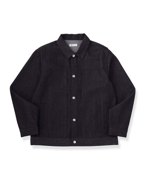 tk.TAKEO KIKUCHI(ティーケータケオキクチ)の「【色褪せしにくいデニム/セットアップ対応可】Comfy Fadeless Denim Seriesデニムジャケット(ブルゾン・メンズ・ネイビー/ブラック・03/02)」の3枚目の写真