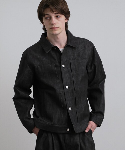 tk.TAKEO KIKUCHI(ティーケータケオキクチ)の「【色褪せしにくいデニム/セットアップ対応可】Comfy Fadeless Denim Seriesデニムジャケット(ブルゾン・メンズ・ネイビー/ブラック・03/02)」の5枚目の写真