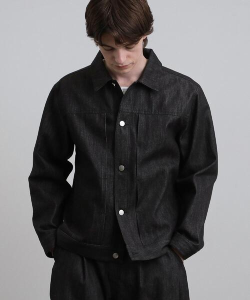 tk.TAKEO KIKUCHI(ティーケータケオキクチ)の「【色褪せしにくいデニム/セットアップ対応可】Comfy Fadeless Denim Seriesデニムジャケット(ブルゾン・メンズ・ネイビー/ブラック・03/02)」の6枚目の写真