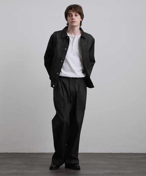 tk.TAKEO KIKUCHI(ティーケータケオキクチ)の「【色褪せしにくいデニム/セットアップ対応可】Comfy Fadeless Denim Seriesデニムジャケット(ブルゾン・メンズ・ネイビー/ブラック・03/02)」の7枚目の写真