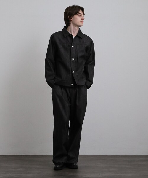 tk.TAKEO KIKUCHI(ティーケータケオキクチ)の「【色褪せしにくいデニム/セットアップ対応可】Comfy Fadeless Denim Seriesデニムジャケット(ブルゾン・メンズ・ネイビー/ブラック・03/02)」の8枚目の写真