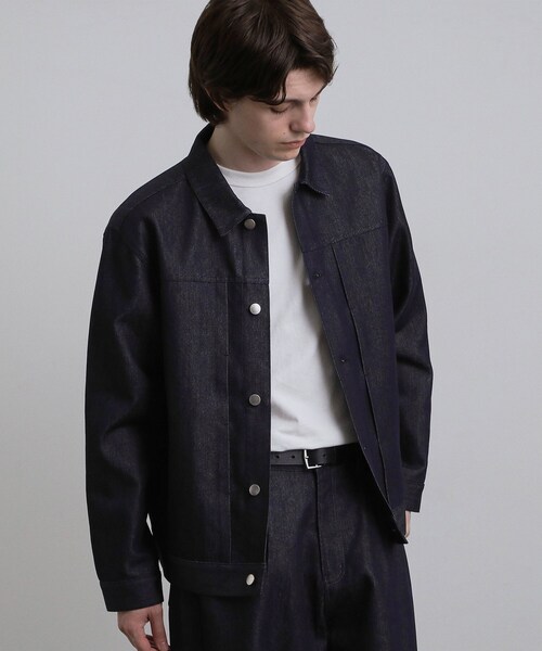 tk.TAKEO KIKUCHI(ティーケータケオキクチ)の「【色褪せしにくいデニム/セットアップ対応可】Comfy Fadeless Denim Seriesデニムジャケット(ブルゾン・メンズ・ネイビー/ブラック・03/02)」の11枚目の写真