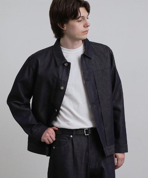 tk.TAKEO KIKUCHI(ティーケータケオキクチ)の「【色褪せしにくいデニム/セットアップ対応可】Comfy Fadeless Denim Seriesデニムジャケット(ブルゾン・メンズ・ネイビー/ブラック・03/02)」の12枚目の写真