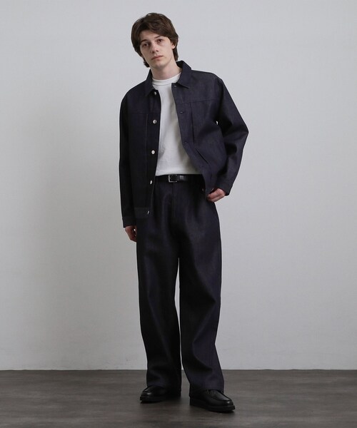 tk.TAKEO KIKUCHI(ティーケータケオキクチ)の「【色褪せしにくいデニム/セットアップ対応可】Comfy Fadeless Denim Seriesデニムジャケット(ブルゾン・メンズ・ネイビー/ブラック・03/02)」の14枚目の写真