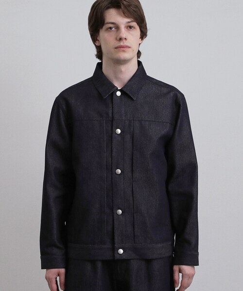 tk.TAKEO KIKUCHI(ティーケータケオキクチ)の「【色褪せしにくいデニム/セットアップ対応可】Comfy Fadeless Denim Seriesデニムジャケット(ブルゾン・メンズ・ネイビー/ブラック・03/02)」の17枚目の写真