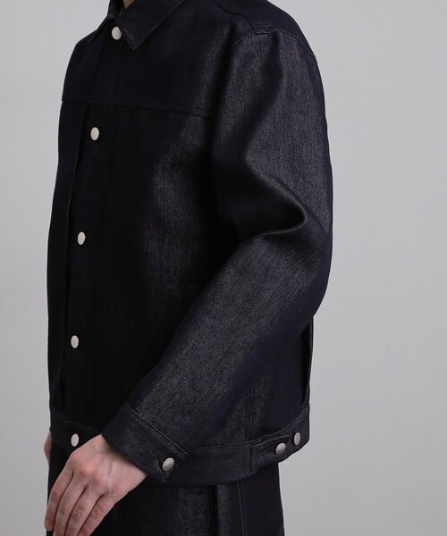 tk.TAKEO KIKUCHI(ティーケータケオキクチ)の「【色褪せしにくいデニム/セットアップ対応可】Comfy Fadeless Denim Seriesデニムジャケット(ブルゾン・メンズ・ネイビー/ブラック・03/02)」の21枚目の写真