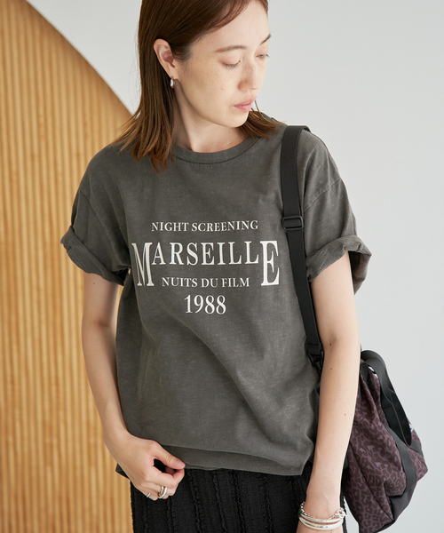 SLOBE IENA(スローブイエナ)の「スラブピグメントロゴTEE(Tシャツ/カットソー・レディース・ブラウン/アイボリー/ブラック系その他・FREE)」の3枚目の写真