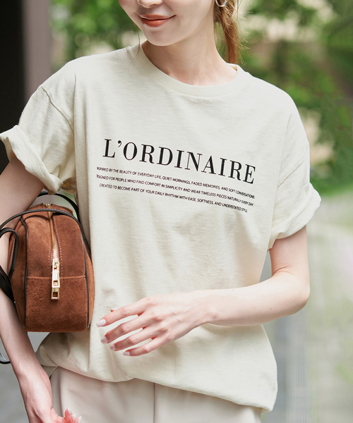 SLOBE IENA(スローブイエナ)の「スラブピグメントロゴTEE(Tシャツ/カットソー・レディース・ブラウン/アイボリー/ブラック系その他・FREE)」の2枚目の写真