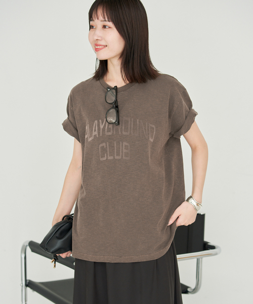 SLOBE IENA(スローブイエナ)の「スラブピグメントロゴTEE(Tシャツ/カットソー・レディース・ブラウン/アイボリー/ブラック系その他・FREE)」の8枚目の写真