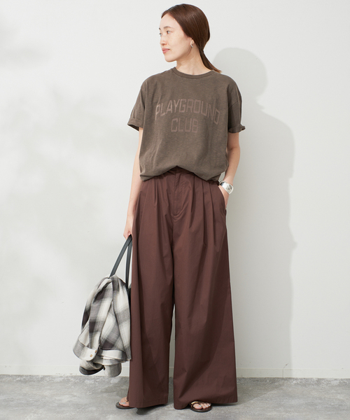 SLOBE IENA(スローブイエナ)の「スラブピグメントロゴTEE(Tシャツ/カットソー・レディース・ブラウン/アイボリー/ブラック系その他・FREE)」の9枚目の写真