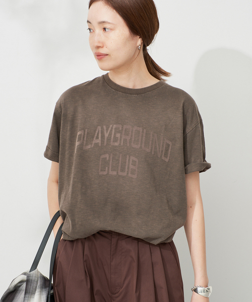 SLOBE IENA(スローブイエナ)の「スラブピグメントロゴTEE(Tシャツ/カットソー・レディース・ブラウン/アイボリー/ブラック系その他・FREE)」の11枚目の写真