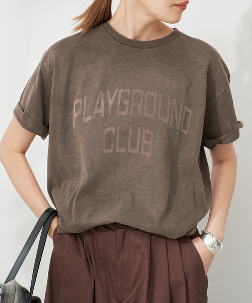 SLOBE IENA(スローブイエナ)の「スラブピグメントロゴTEE(Tシャツ/カットソー・レディース・ブラウン/アイボリー/ブラック系その他・FREE)」の12枚目の写真